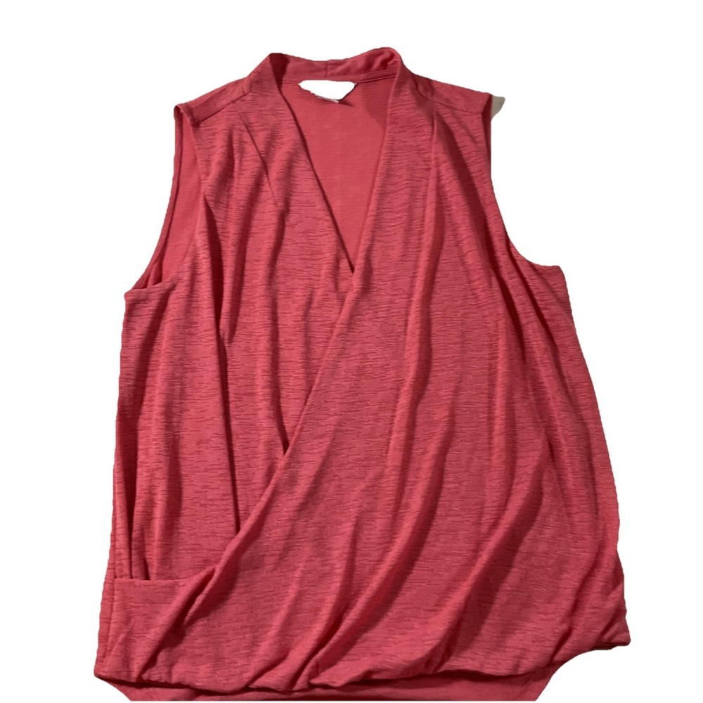 Liz Claiborne Sleeveless Pink Wrap Front Lined Front Casual Career Top Sz S J66